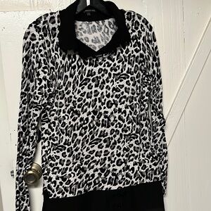 Adrianna Papell animal print shirt